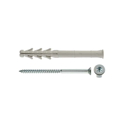 Long nylon wall plug with torx screw