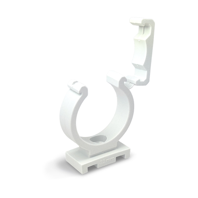 Pre-threaded nylon hinged pipe clip