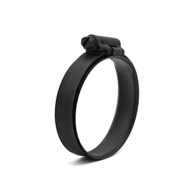 Collier ASFA S (12 mm) avec bague intégrée en inox (finition en noir)