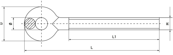 Eye for DIN 1480 turnbuckle