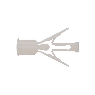 Winged anchor for plasterboard