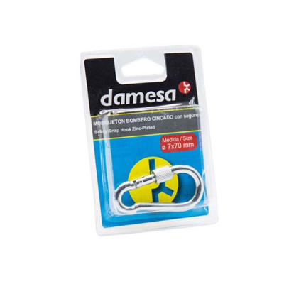 DIN 5299 snap hook with safety latch