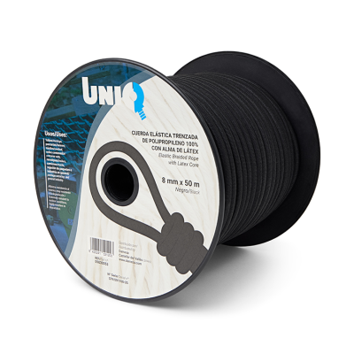 Cordon élastique tressé en polypropylène avec âme en latex